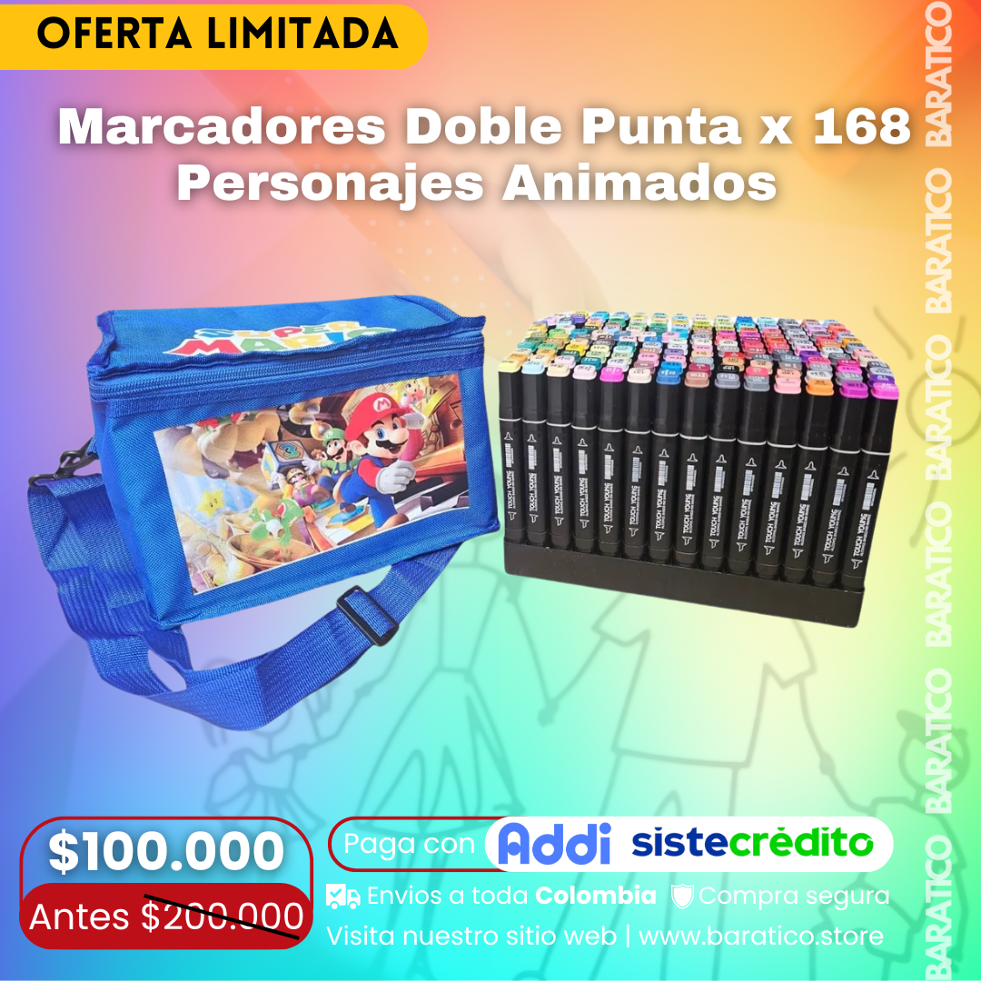 Marcadores Doble Punta Personajes Animados