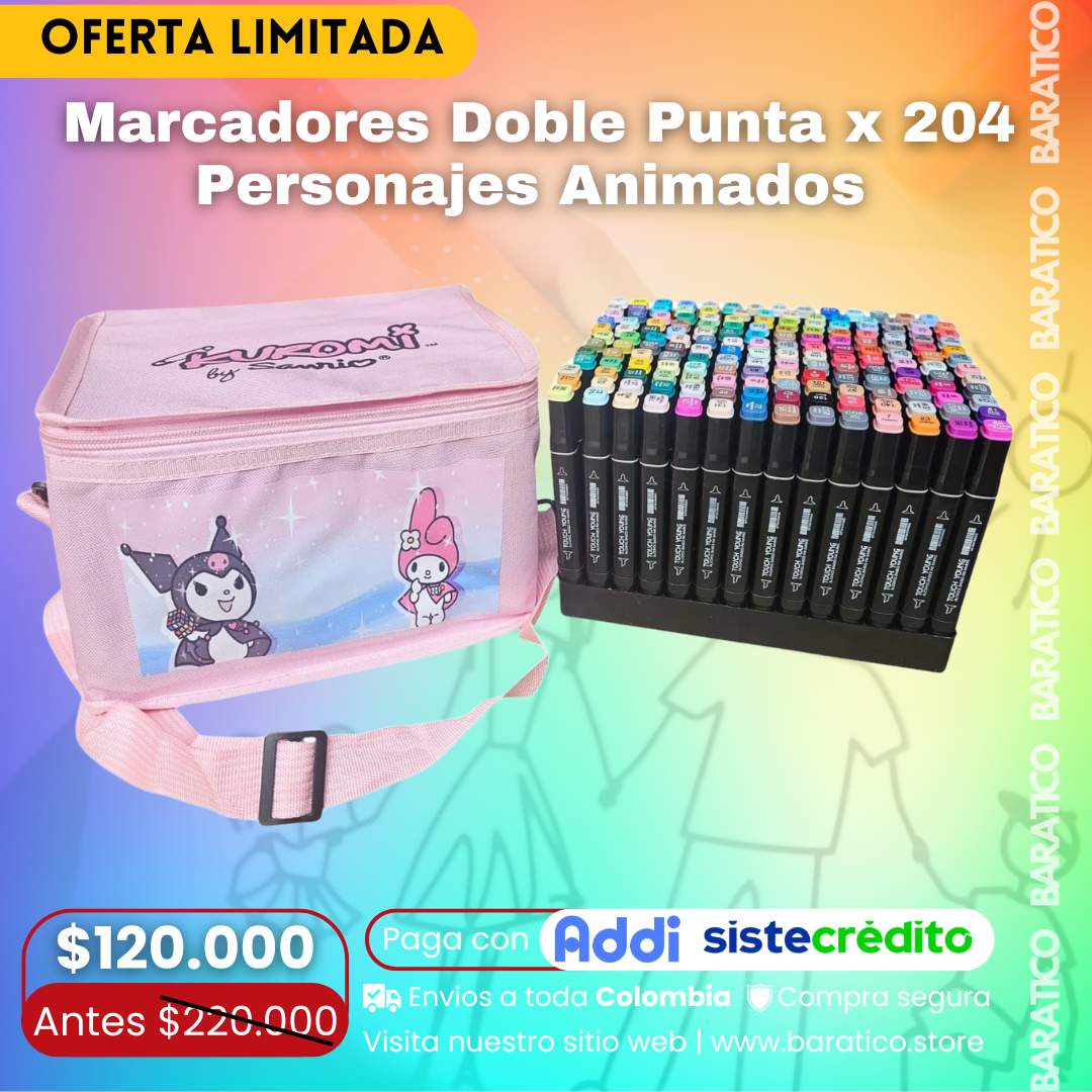 Marcadores Doble Punta Personajes Animados
