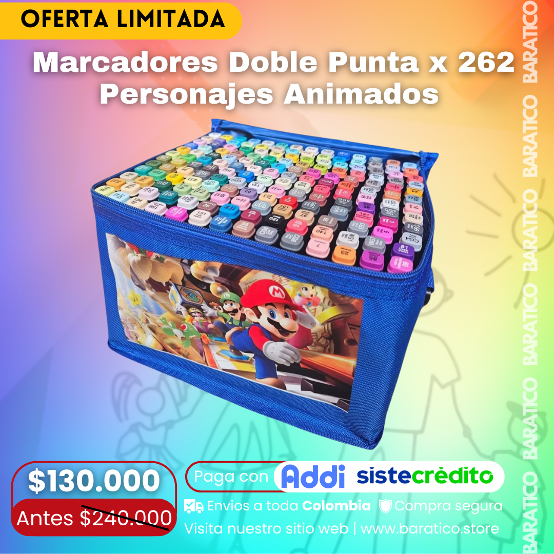 Marcadores Doble Punta Personajes Animados