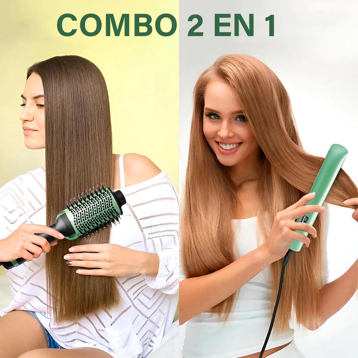 Combo Aguacate Cepillo Secador + Plancha digital