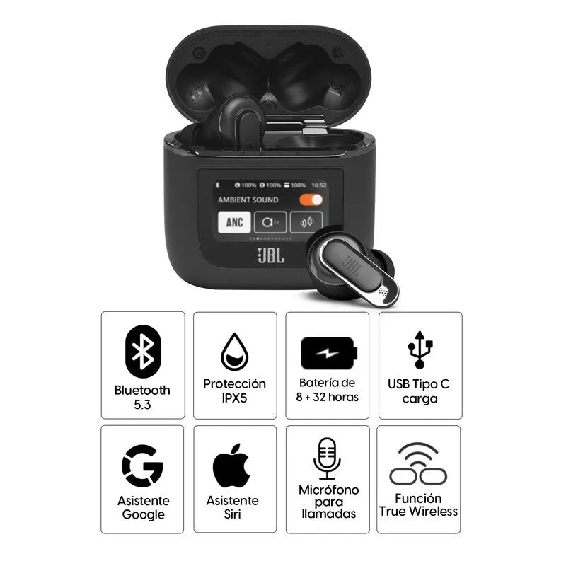 Audifonos inalámbricos JBL Tour Pro 2 Pantalla