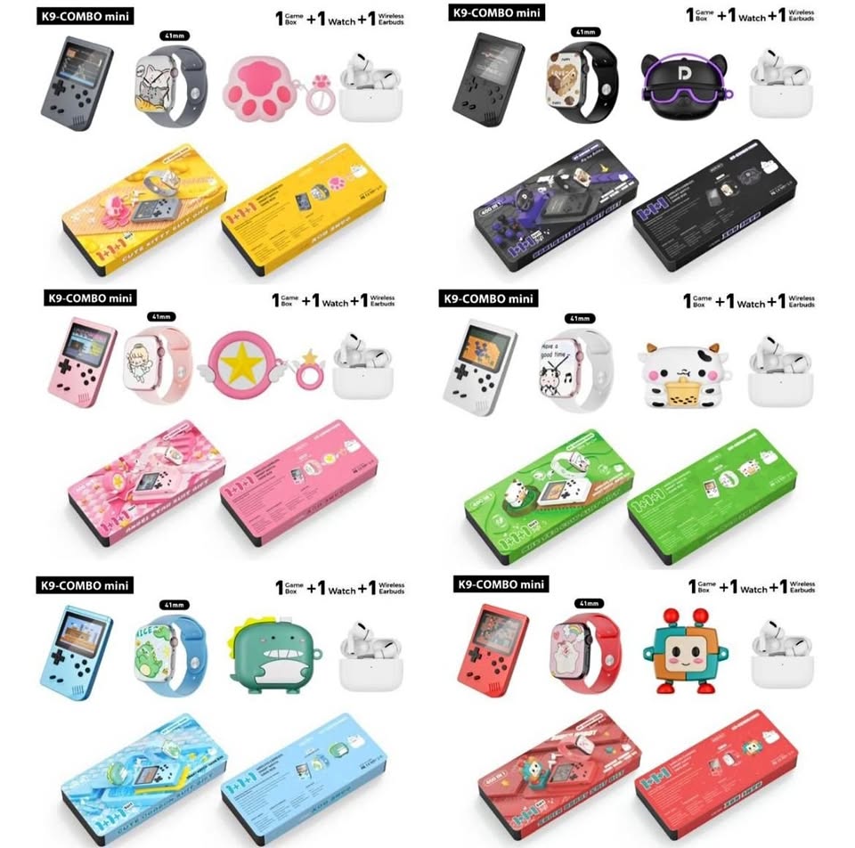 Combo K9 Mini smartwatch + Audifonos + Consola de Juegos +protector de Audífonos