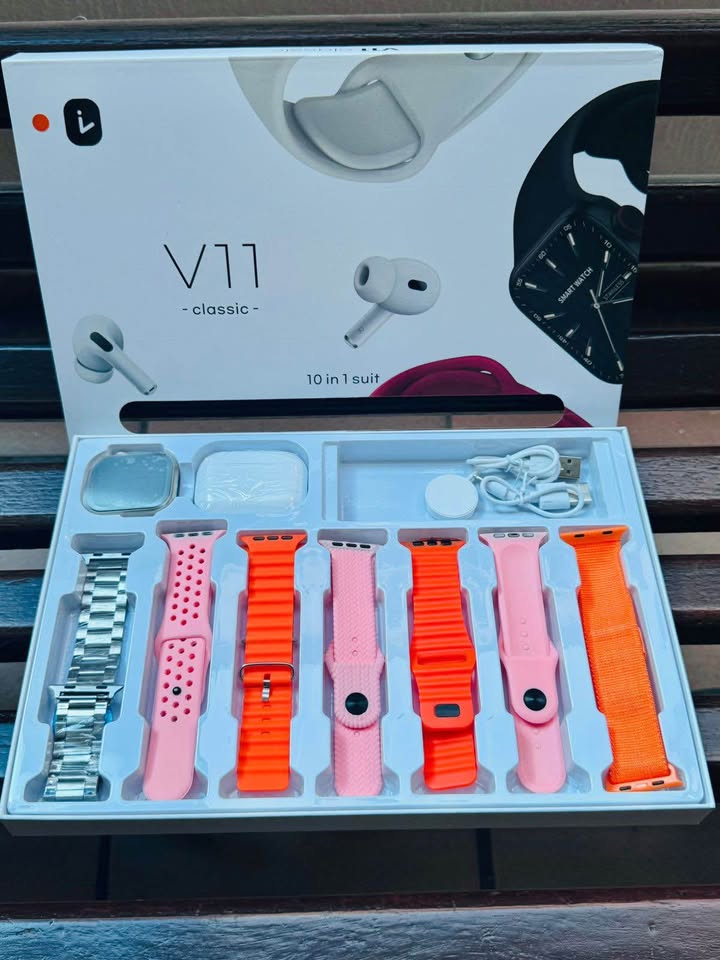Combo V11 Airpods Pro + Reloj con 7 Correas