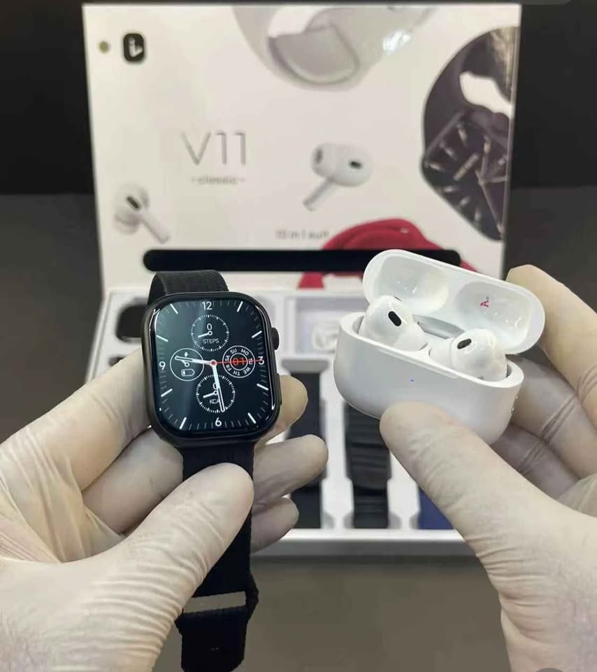 Combo V11 Airpods Pro + Reloj con 7 Correas