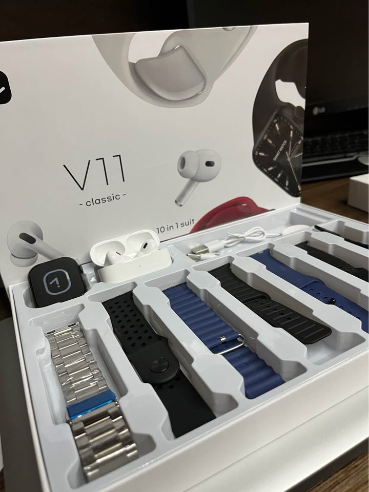 Combo V11 Airpods Pro + Reloj con 7 Correas