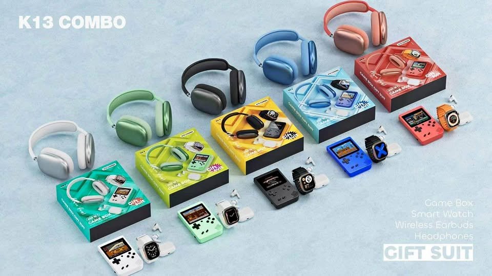 🚀Combo K13 Smartwatch, AirPods, Game Boy y Diadema😱