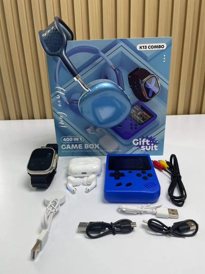 🚀Combo K13 Smartwatch, AirPods, Game Boy y Diadema😱