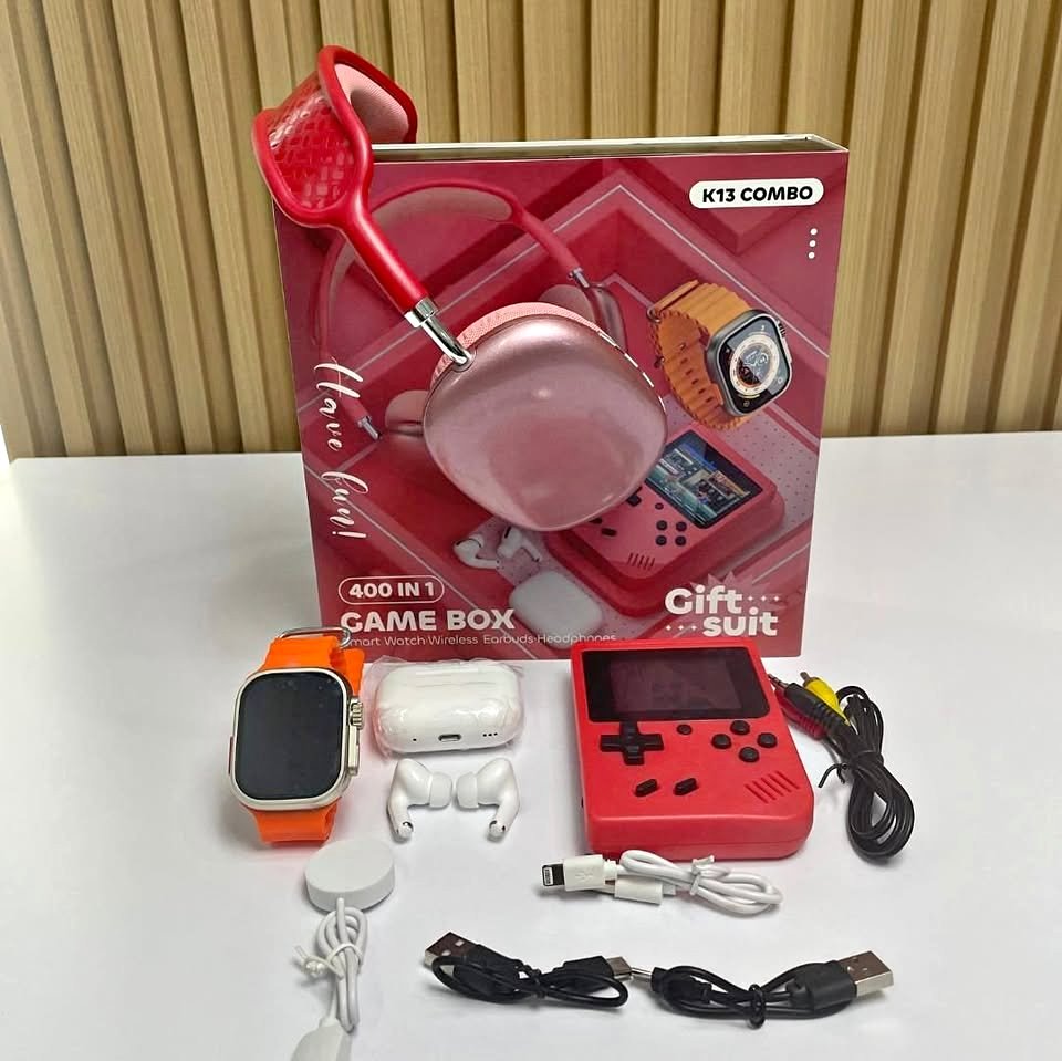 🚀Combo K13 Smartwatch, AirPods, Game Boy y Diadema😱
