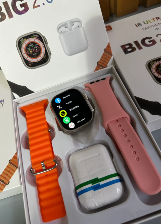 SÚPER COMBO SMART WATCH I8 ULTRA + AUDÍFONOS BLUETOOTH ⭐PRECIO : $75.000!😱!