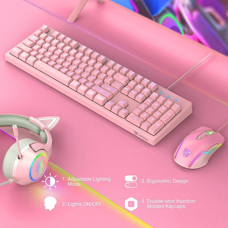 Combo Completo Computador Set Up Onikuma (teclado+mouse+diadema+base+mspad)