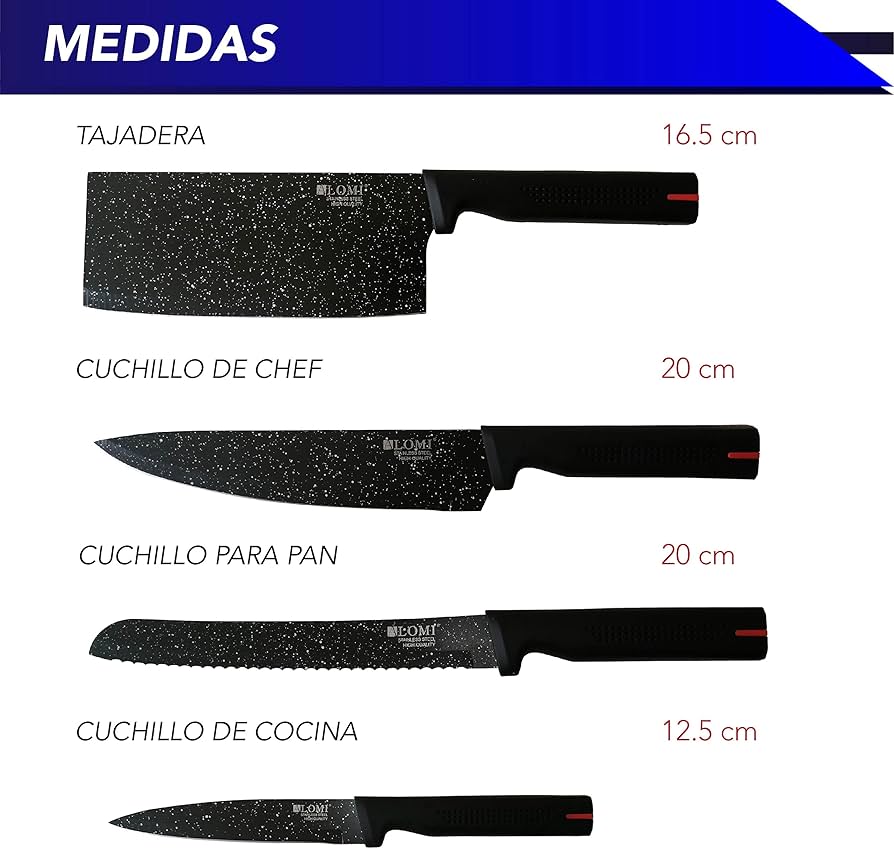 Set de cuchillos x8 con base giratoria