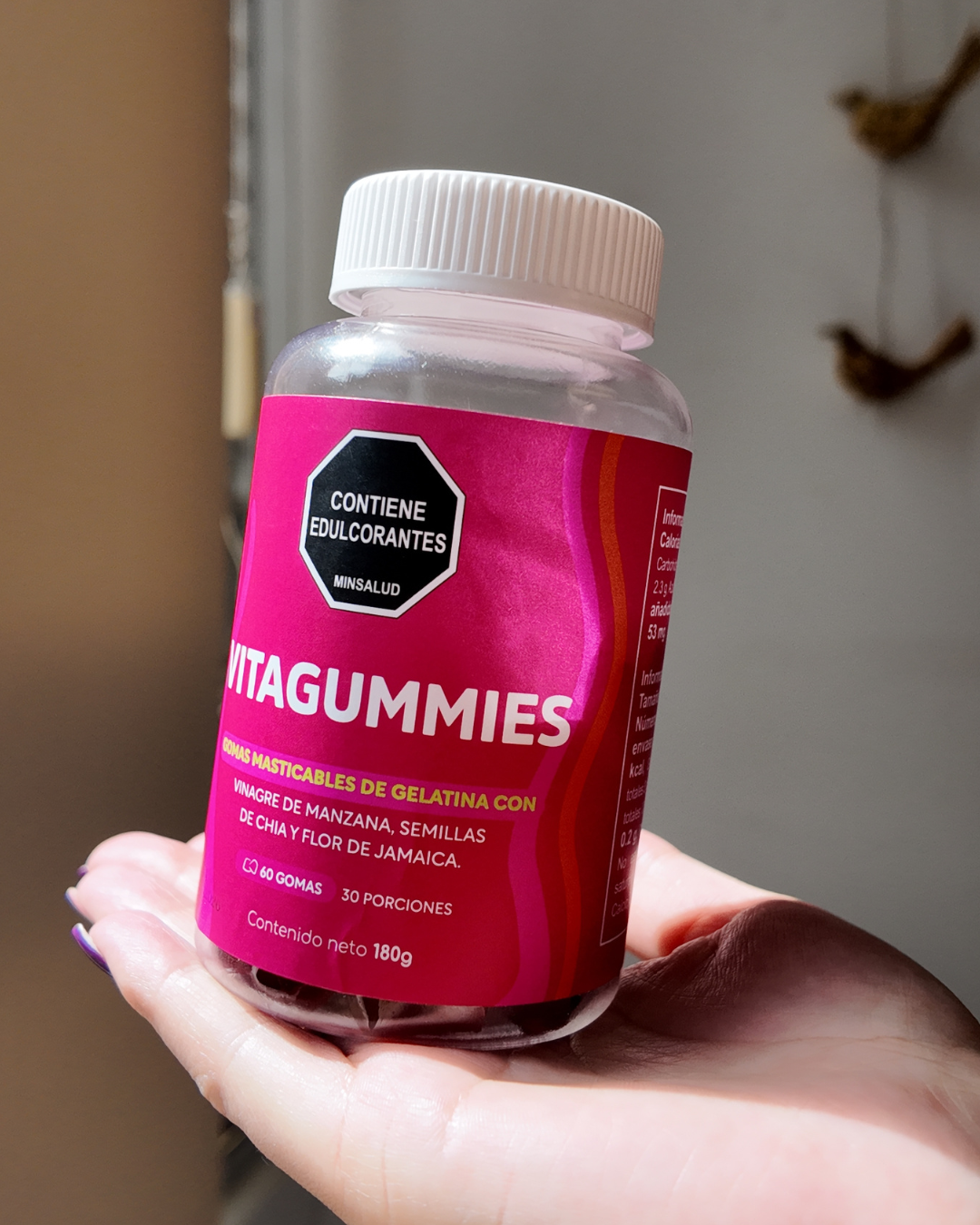 VITAGUMMIES 🍏GOMAS MASTICABLES CON VINAGRE DE MANZANA, SEMILLAS DE CHÍA Y FLOR DE JAMAICA 🌺