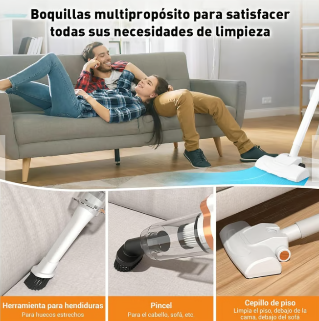 Aspiradora Inalámbrica 3 En 1 Con Filtro Reutilizable