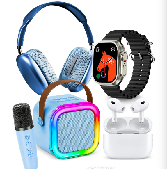 COMBO TL-002 SMARTWATCH + PARLANTE + MICROFONO + AUDIFONOS + DIADEMA