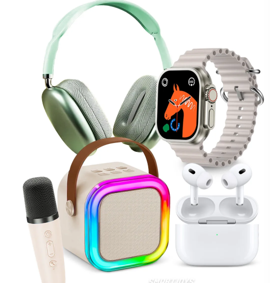 COMBO TL-002 SMARTWATCH + PARLANTE + MICROFONO + AUDIFONOS + DIADEMA