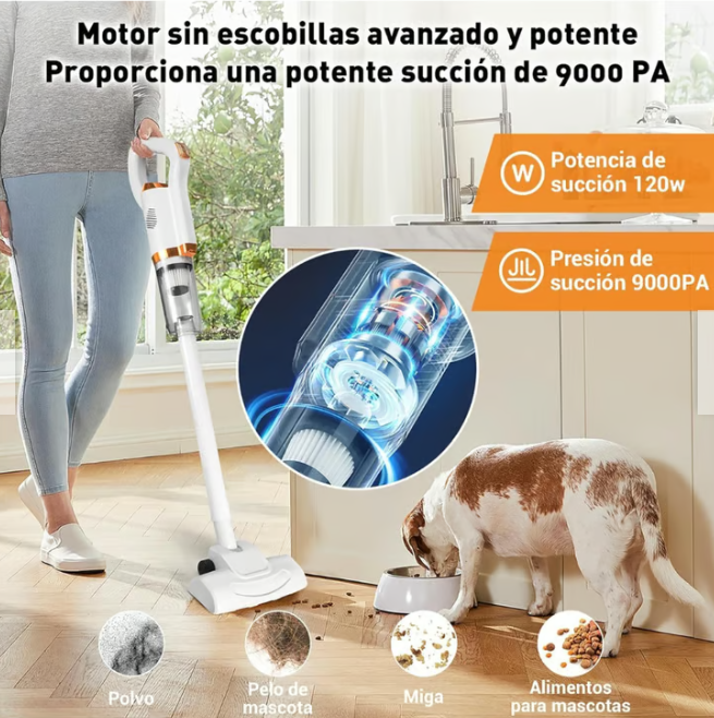 Aspiradora Inalámbrica 3 En 1 Con Filtro Reutilizable