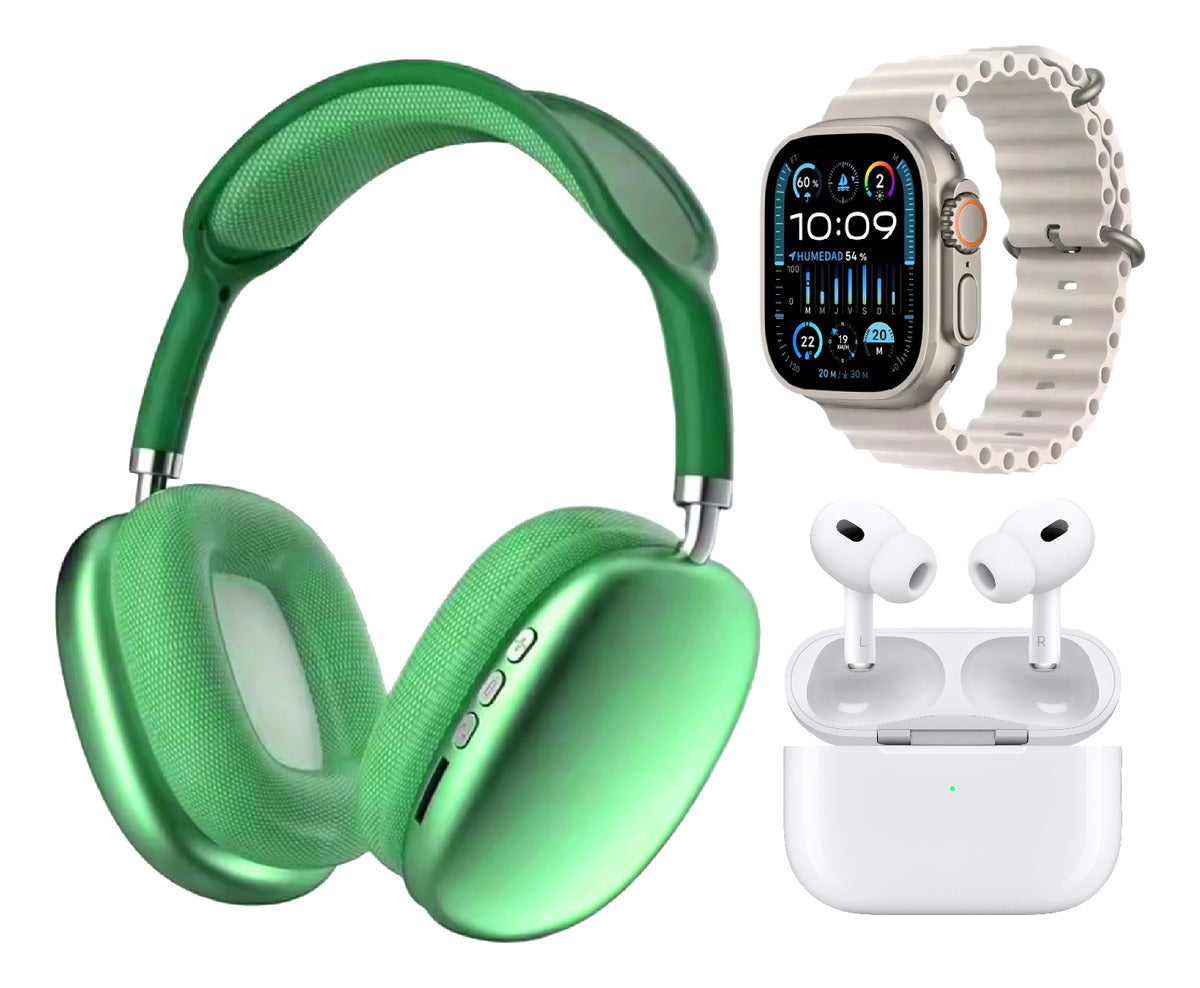 🔥Combo K12: Smartwatch + Audífonos + Diadema Bluetooth + 7 Correas Intercambiables