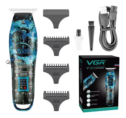 MAQUINA CABELLO VGR-923 AZUL PATILLERA INALAMBRICA👨🏻🦱