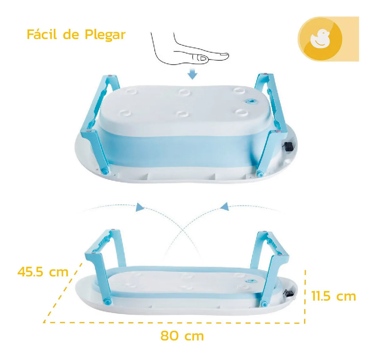 Bañera Tina Plegable Para Bebé Con Termometro + Almohada En Silicona