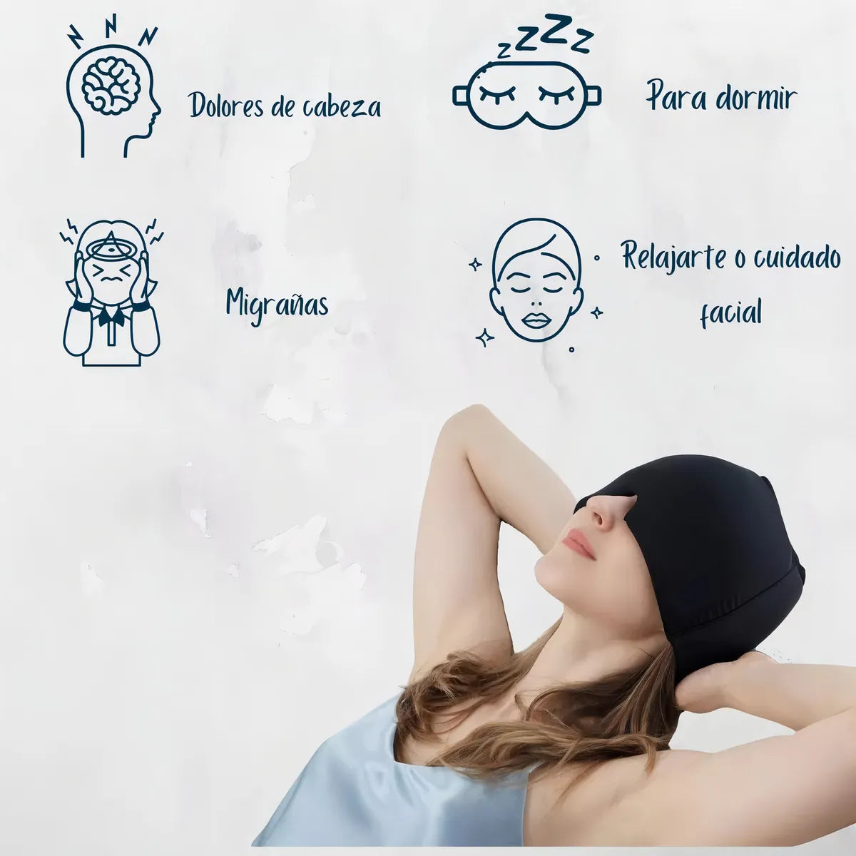 Gorro Para Migraña Compresa De Gel Frío Para Ojos