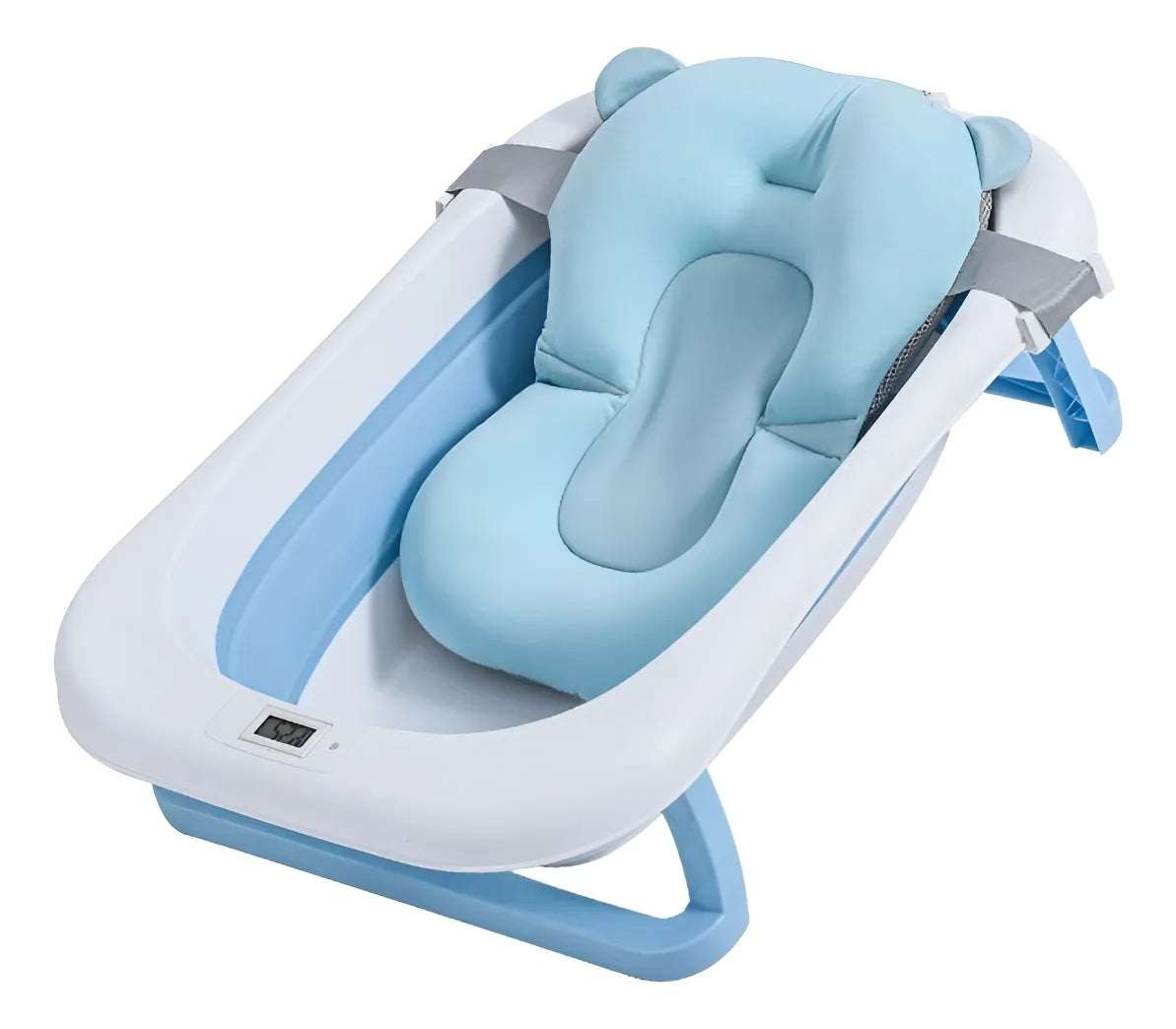Bañera Tina Plegable Para Bebé Con Termometro + Almohada En Silicona