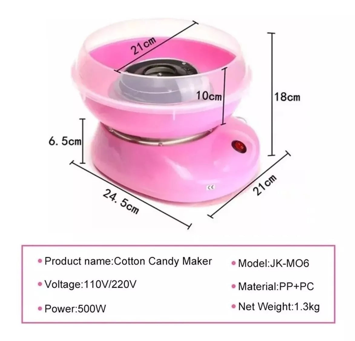 Máquina Algodón De Azúcar Eléctrica Cotton Candy Maker