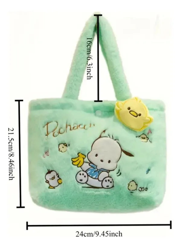 AUDIFONOS DIADEMA BLUETOOTH SANRIO + BOLSO DE PELUCHE