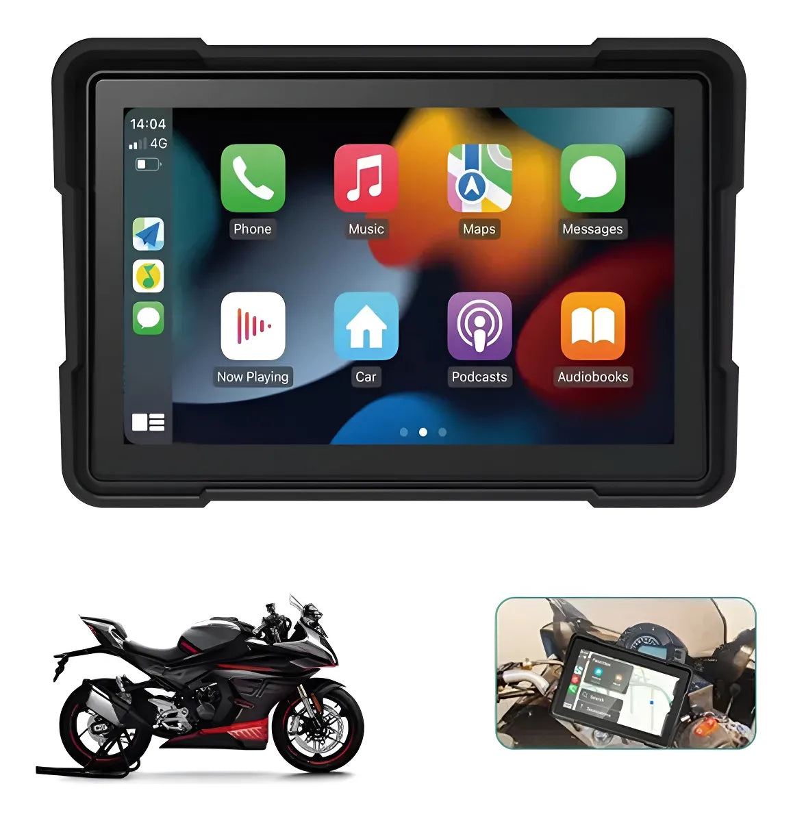 ESTÉREO PORTÁTIL PARA MOTO CON CARPLAY INALAMBRICO
