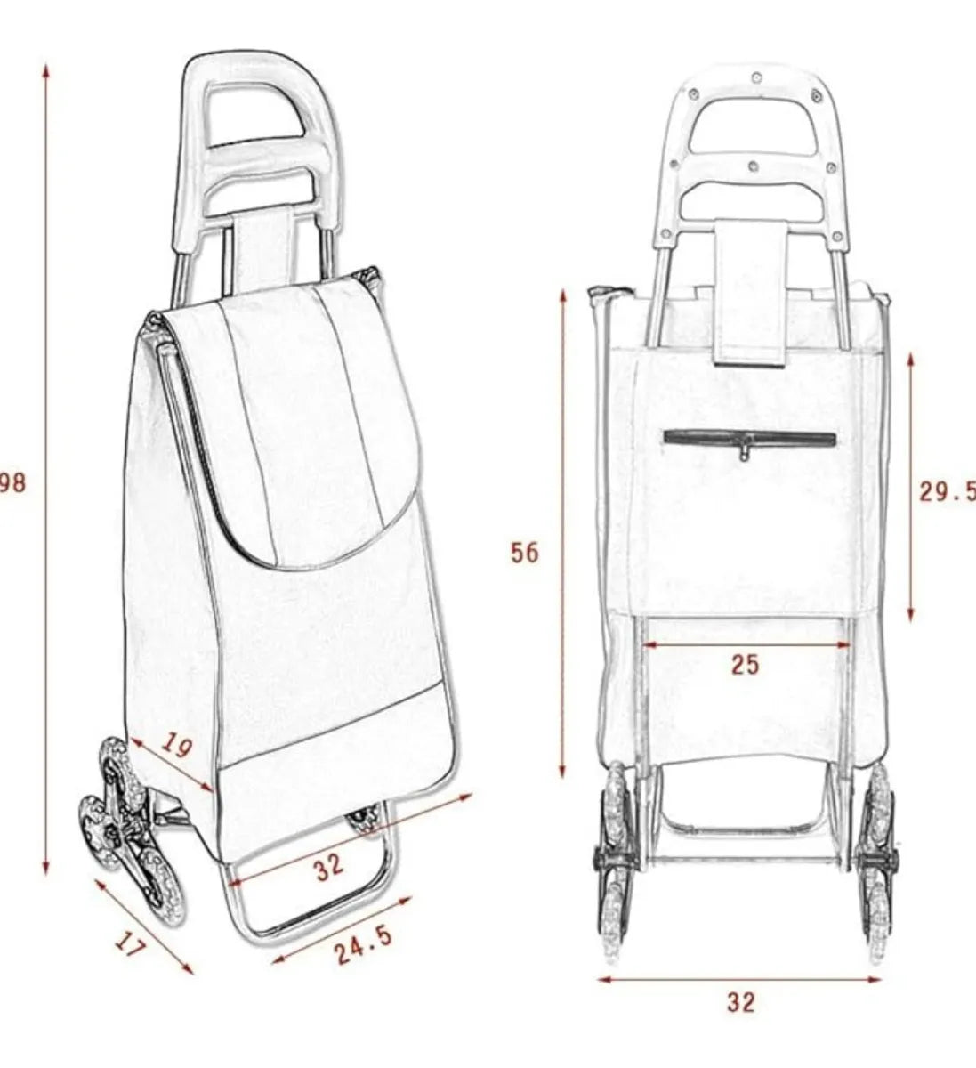 CARRO DE MERCADO PLEGABLE CON RUEDAS