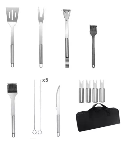 Set de parrilla para asados