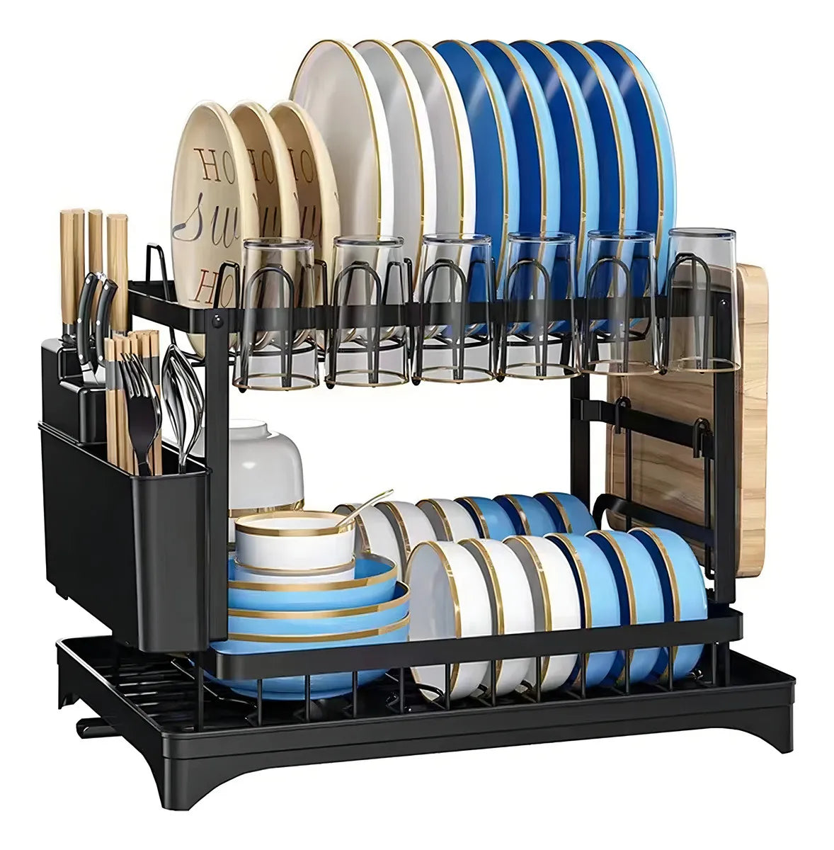 ESCURRIDOR DE PLATOS 2 NIVELES MULTIFUNCIONAL