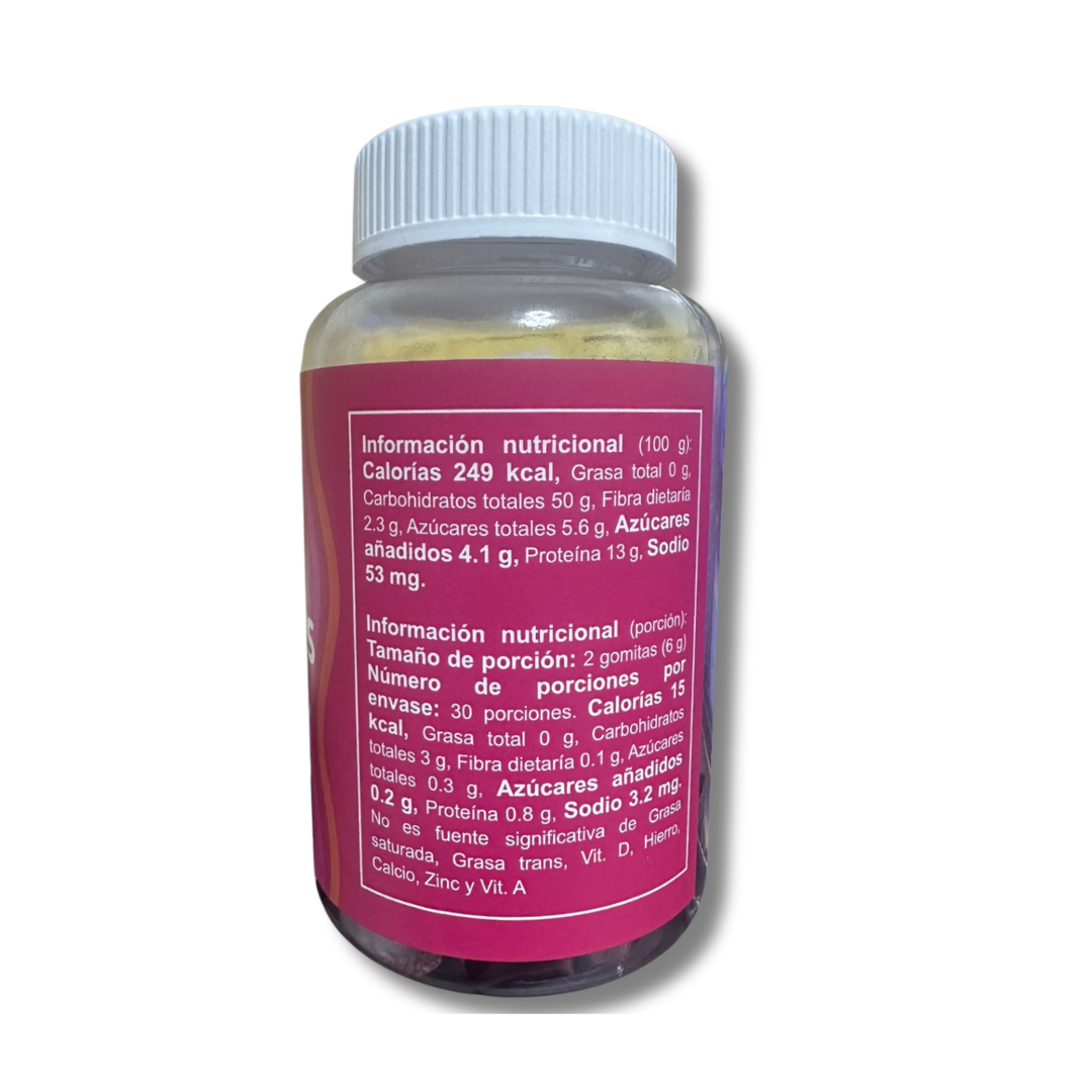 VITAGUMMIES 🍏GOMAS MASTICABLES CON VINAGRE DE MANZANA, SEMILLAS DE CHÍA Y FLOR DE JAMAICA 🌺
