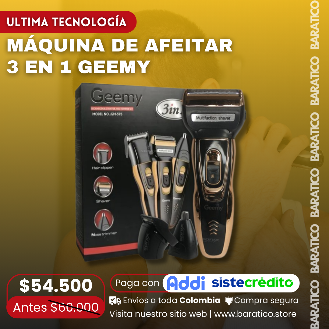 MAQUINA DE AFEITAR 3 EN 1 GEEMY 🧔🏻♂️