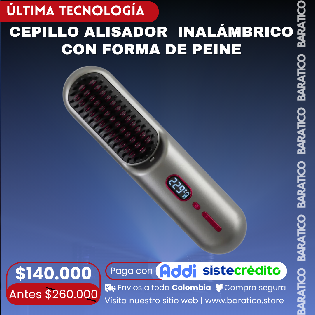 CEPILLO ALISADOR INALÁMBRICO CON FORMA DE PEINE