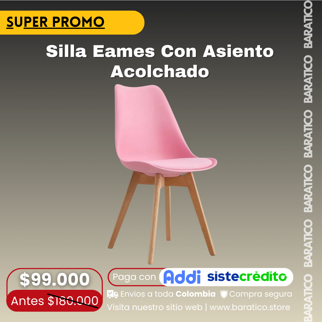 Silla Eames Con Asiento Acolchado