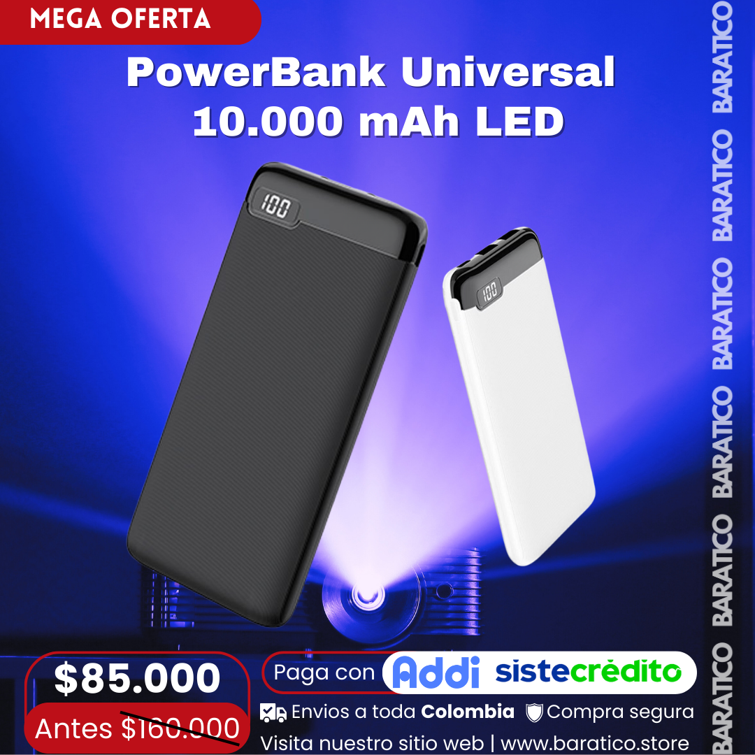 PowerBank Universal 10.000 mAh LED