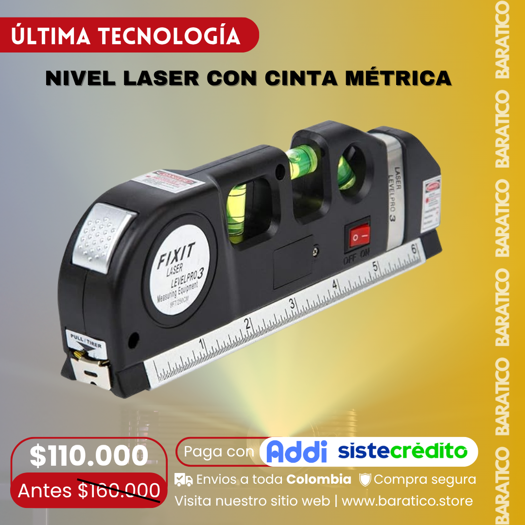 NIVEL LASER CON CINTA MÉTRICA