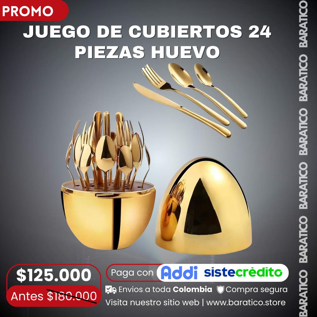 Juego De Cubiertos De 24 Piezas Forma De Huevo
