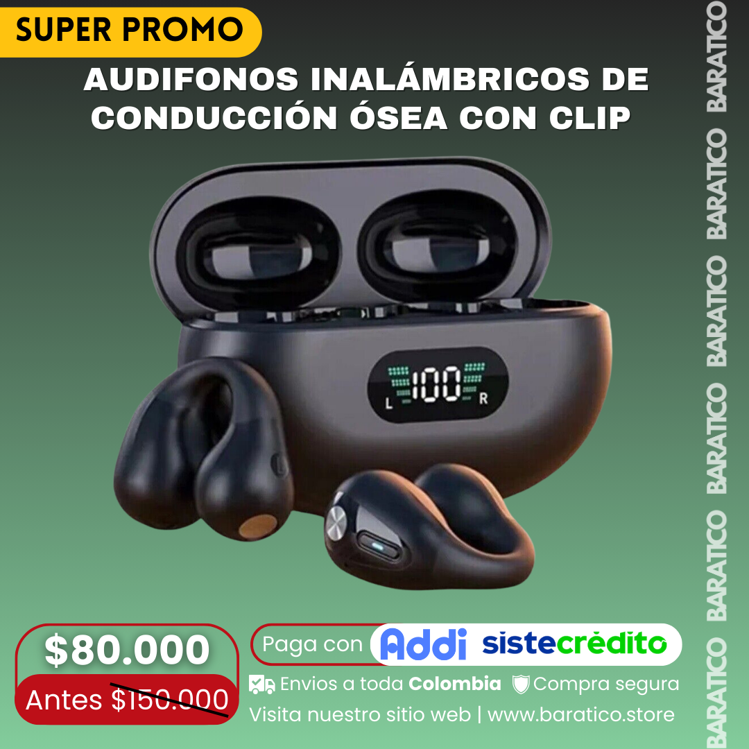 Audifonos Inalámbricos De Conducción Ósea Con Clip
