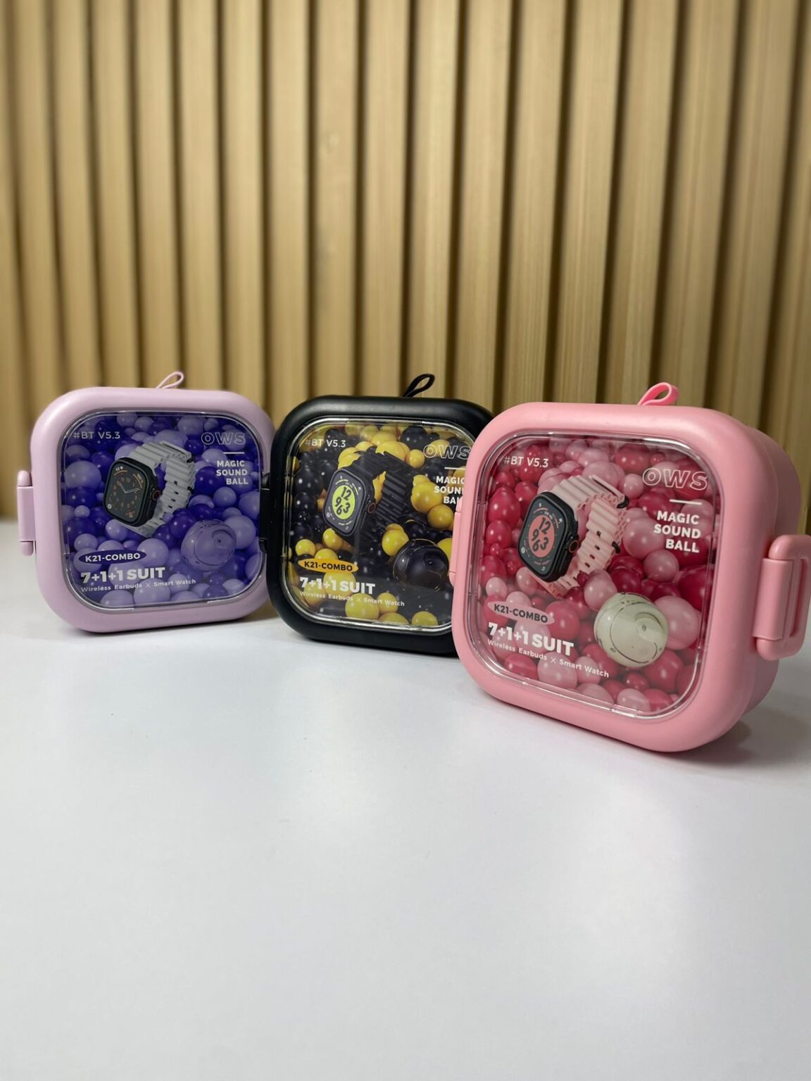 COMBO K21 SMARTWATCH + AUDÍFONOS OWS + 7 CORREAS