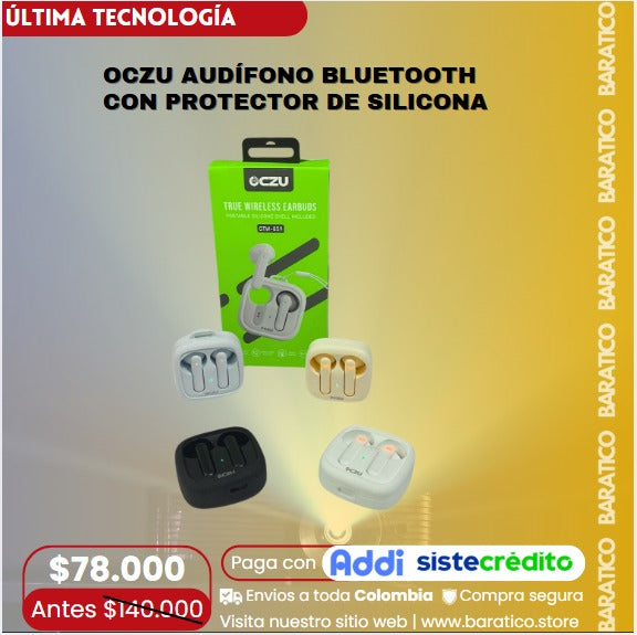 Oczu Audífono bluetooth con protector de silicona