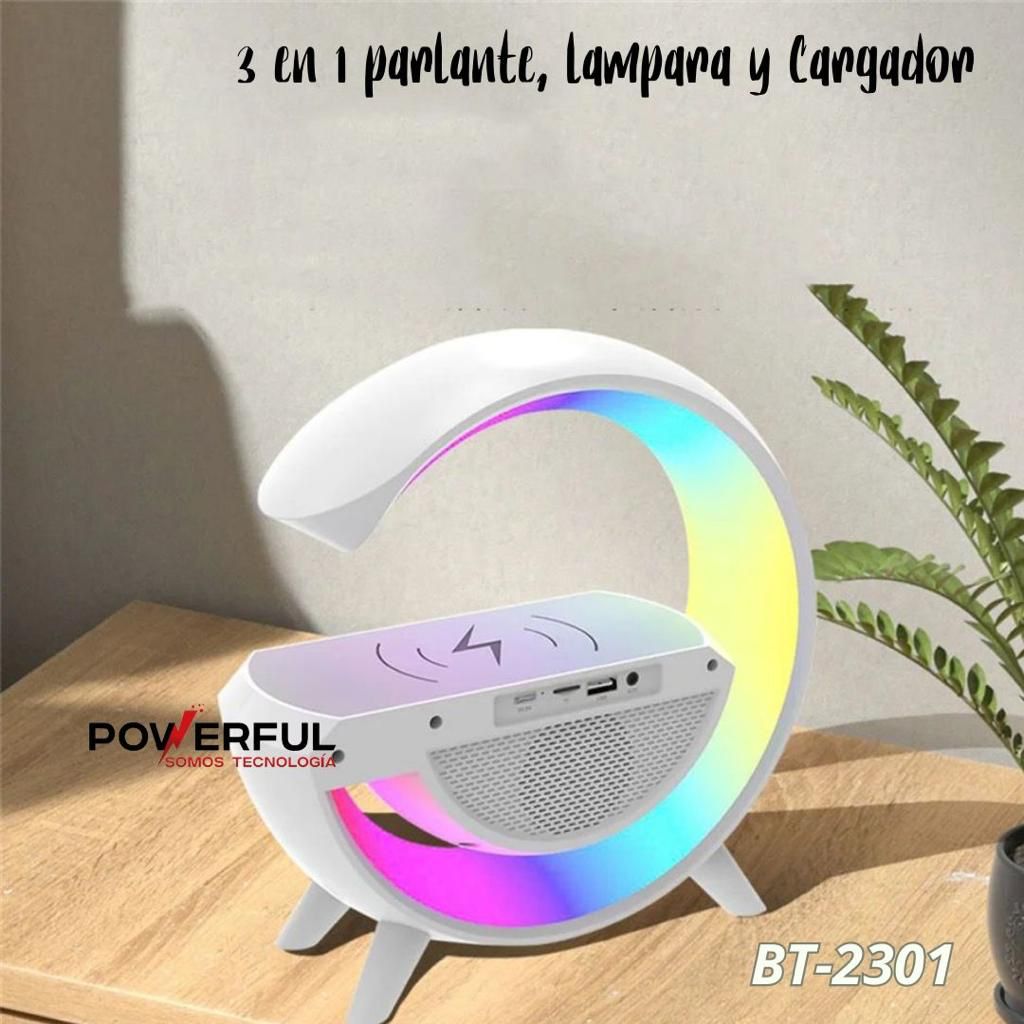 Lámpara G Escritorio, Altavoz Bluetooth, Carga Inalámbrica