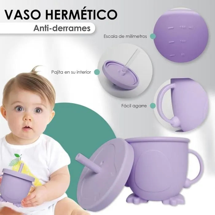 Set Vajilla En Silicona Para Bebe Cubiertos 5 Piezas