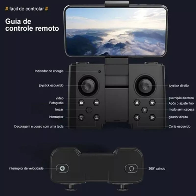 XT8 MINI DRONE CON CÁMARA LUCES LED