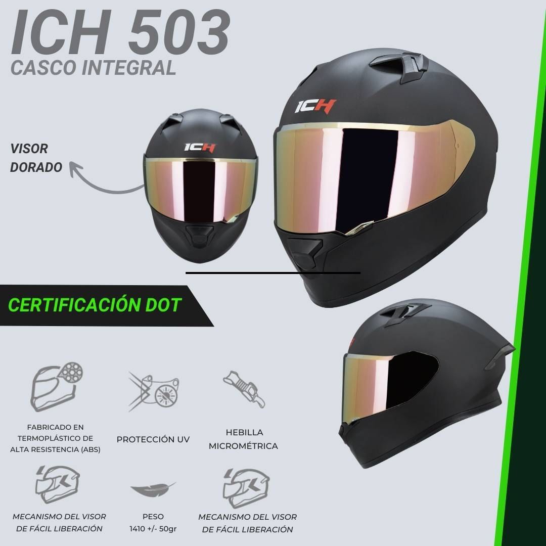 Casco Integral ICH 503 CON CERTIFICACIÓN DOT – BCOL