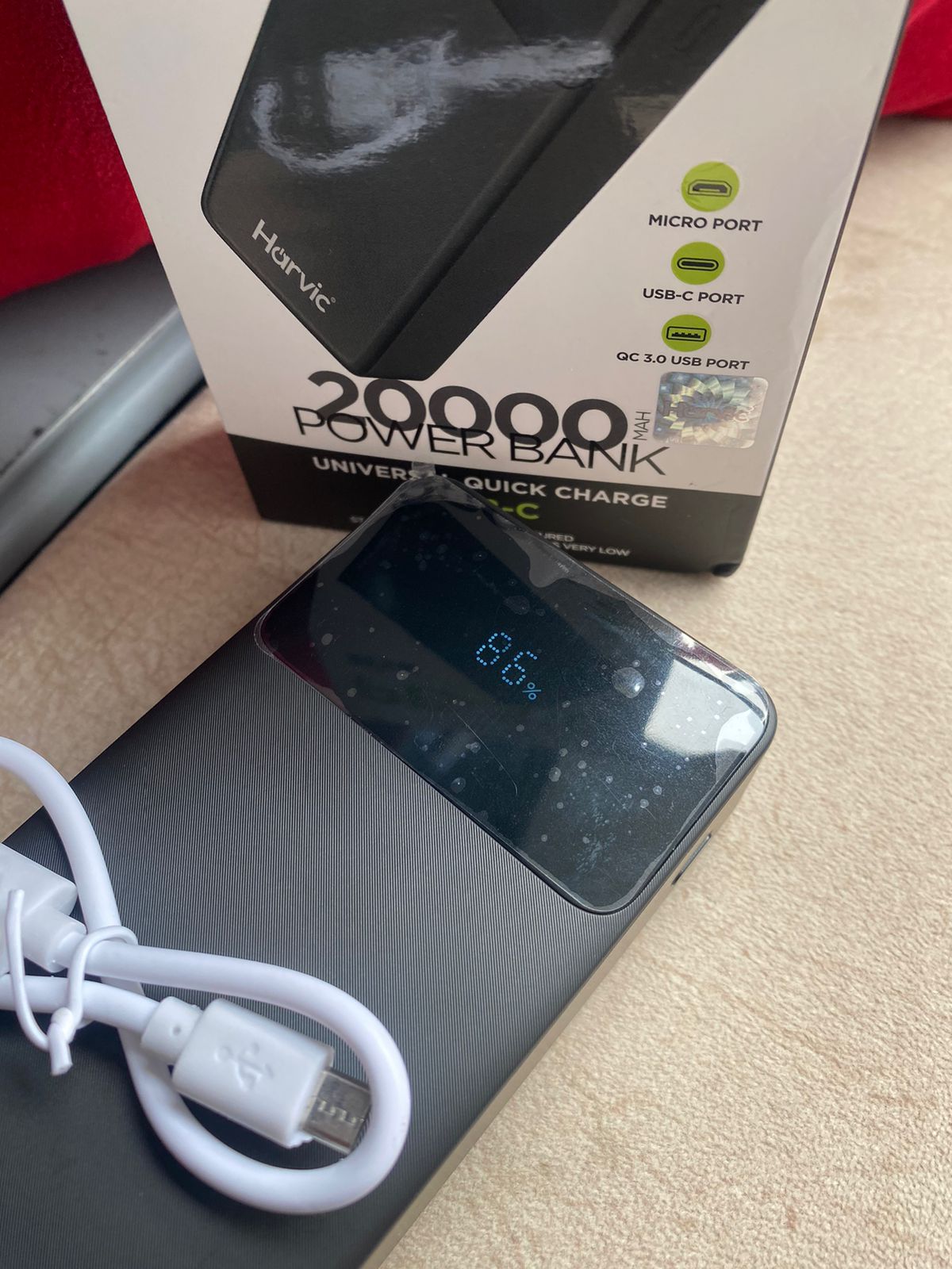 Batería Power Bank Harvic 20.000 Mah Carga Rápida