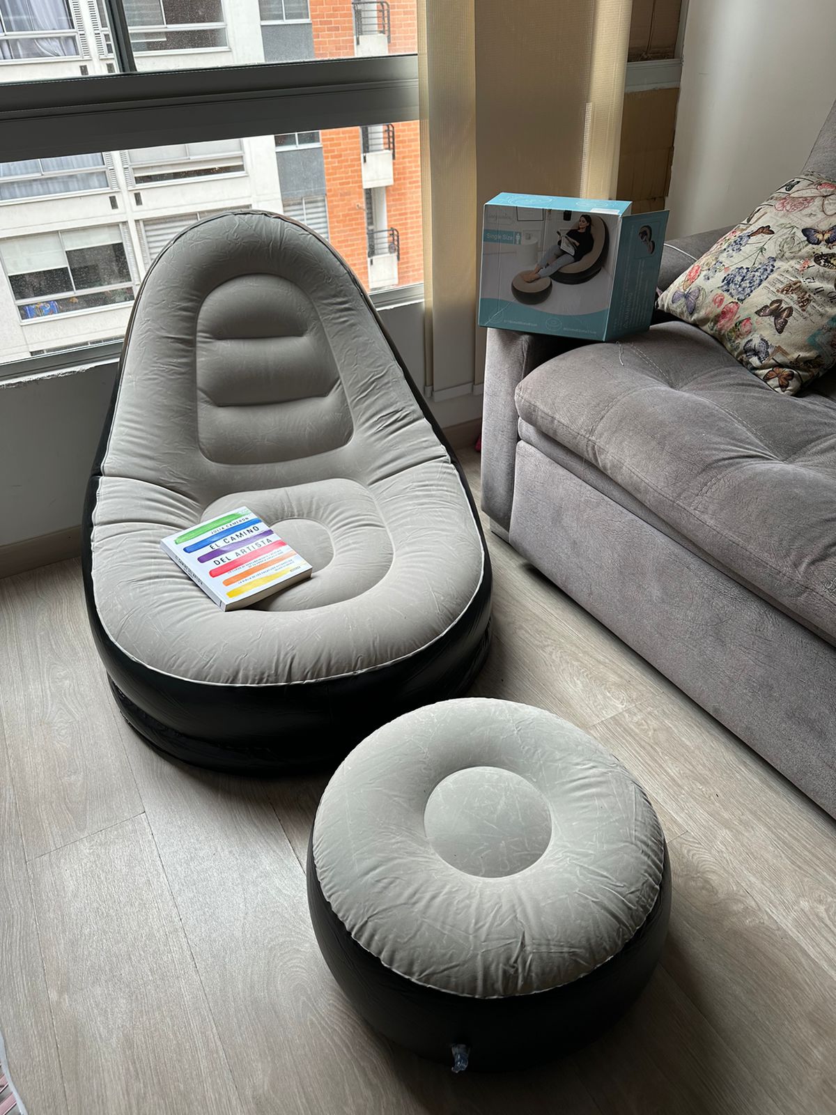 Sillon Inflable Portátil Con Reposapies