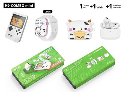 Combo K9 Mini smartwatch + Audifonos + Consola de Juegos +protector de Audífonos