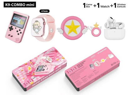 Combo K9 Mini smartwatch + Audifonos + Consola de Juegos +protector de Audífonos
