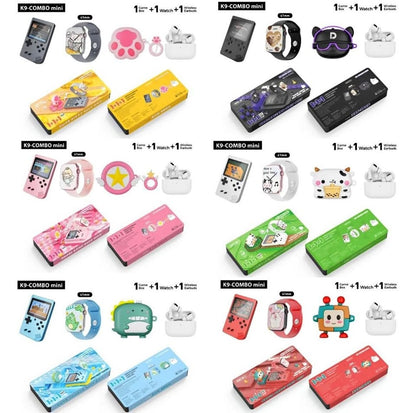Combo K9 Mini smartwatch + Audifonos + Consola de Juegos +protector de Audífonos